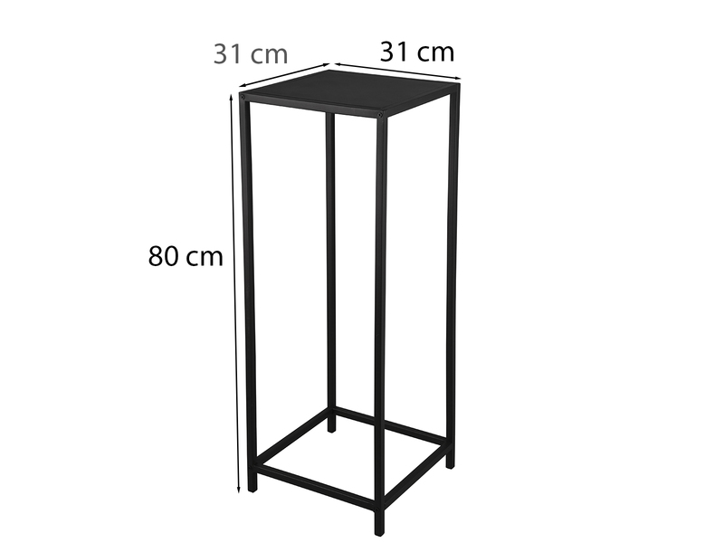 Beistelltisch 2er Set aus Metall Schwarz Blumentisch Höhe 60 und 80cm