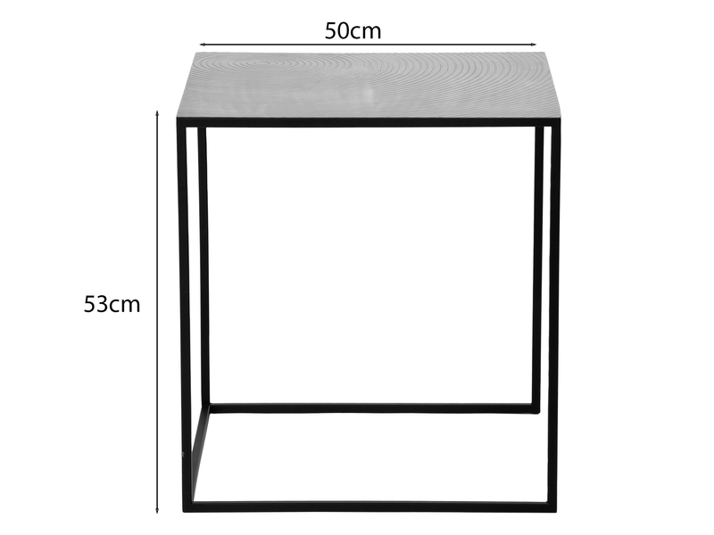 Couchtisch SHANIA 2er Set - Satztisch Metall in Schwarz Silber