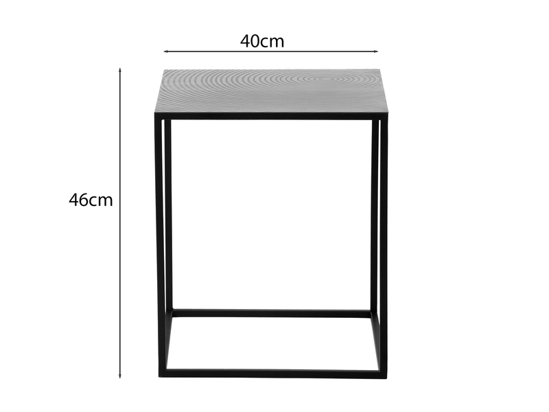Couchtisch SHANIA 2er Set - Satztisch Metall in Schwarz Silber