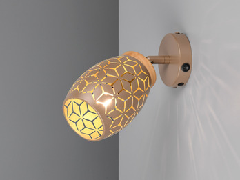 LED Wandstrahler Coffee mit Schalter & Stanzmuster, Breite 12cm