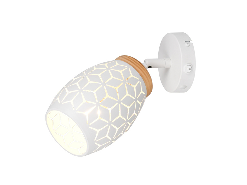 LED Wandstrahler Weiß mit Schalter & Stanzmuster, Breite 12cm