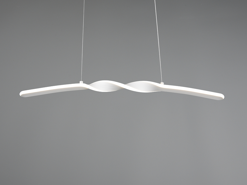 LED Pendelleuchte GINKO in Metall Weiß geschwungen, Breite 79cm