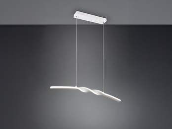 LED Pendelleuchte GINKO in Metall Weiß geschwungen, Breite 79cm