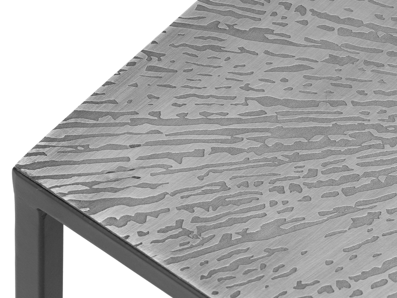 Couchtisch HILLARY 2er Set - Satztisch Metall in Schwarz Silber