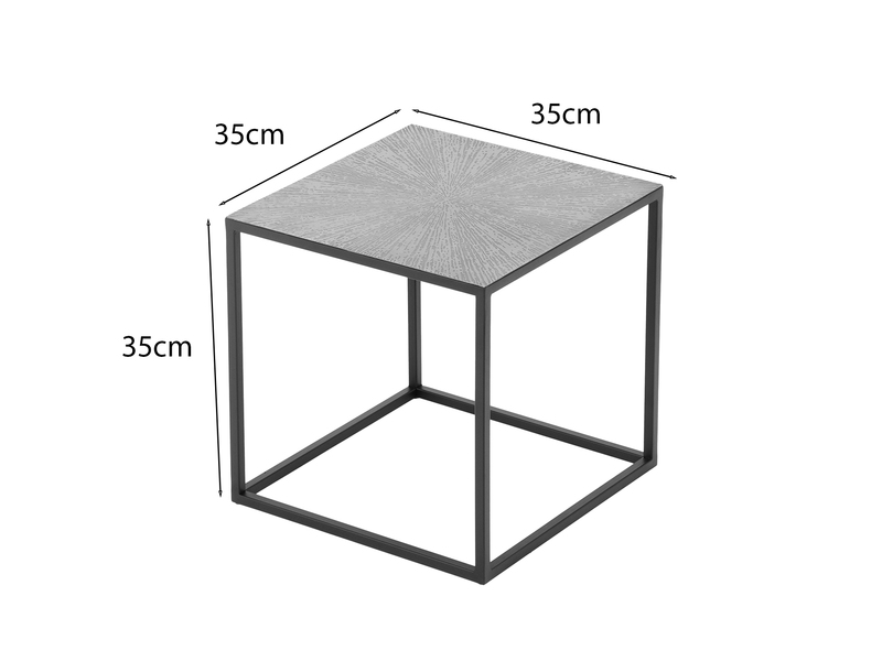 Couchtisch HILLARY 2er Set - Satztisch Metall in Schwarz Silber