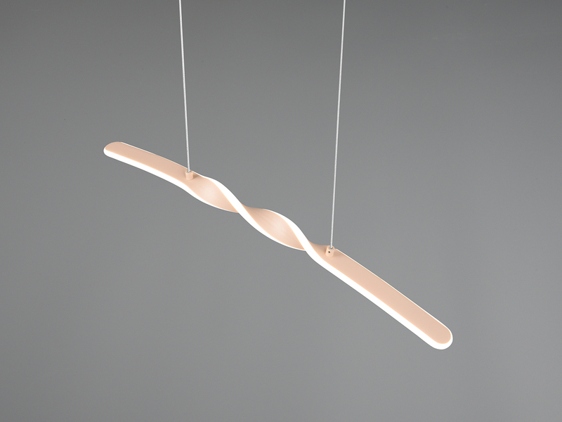 LED Pendelleuchte GINKO in Metall Beige geschwungen, Breite 79cm