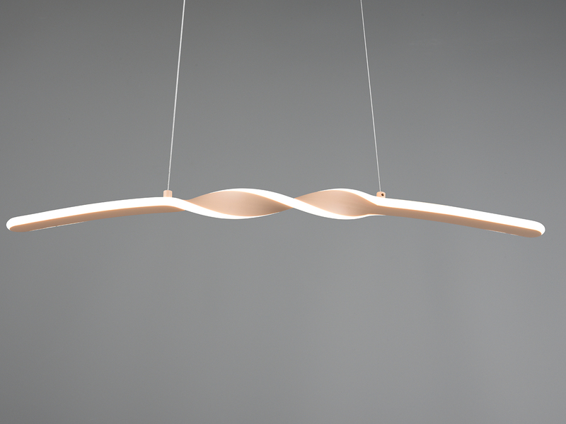 LED Pendelleuchte GINKO in Metall Beige geschwungen, Breite 79cm