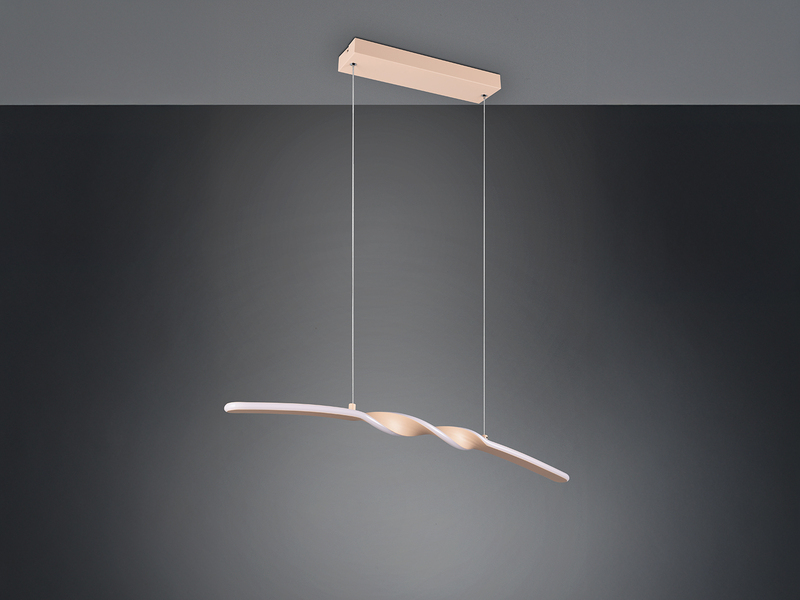 LED Pendelleuchte GINKO in Metall Beige geschwungen, Breite 79cm