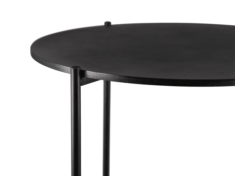 Couchtisch 2er Set rund Metallgestell und Tischplatten in Schwarz Höhe 60cm