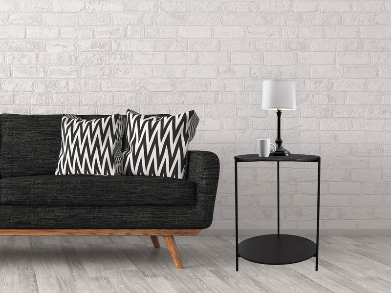 Couchtisch 2er Set rund Metallgestell und Tischplatten in Schwarz Höhe 60cm