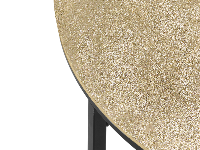 Großer Beistelltisch PATTY rund Metall in Schwarz Gold, Höhe 46cm