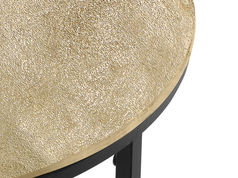 Beistelltisch PATTY rund Metall in Schwarz Gold, Höhe 61cm