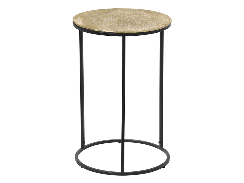 Beistelltisch PATTY rund Metall in Schwarz Gold, Höhe 61cm