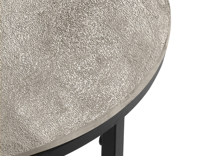 Beistelltisch PATTY rund Metall in Schwarz Silber, Höhe 61cm