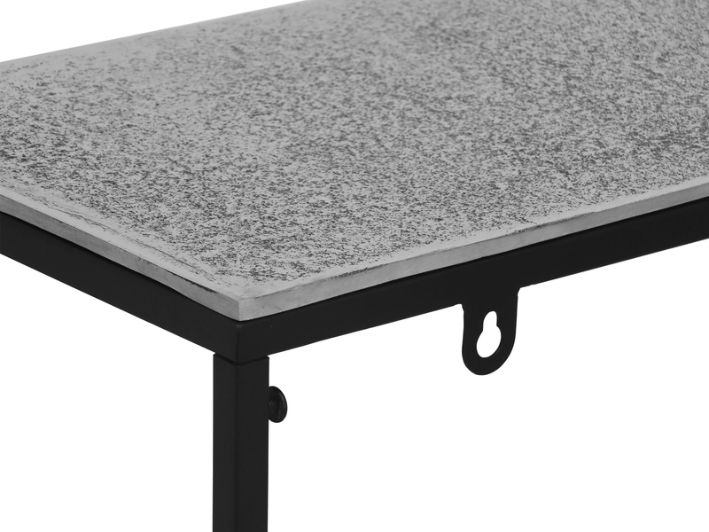 Konsolentisch ANNI aus Metall in Schwarz Silber, Breite 80cm