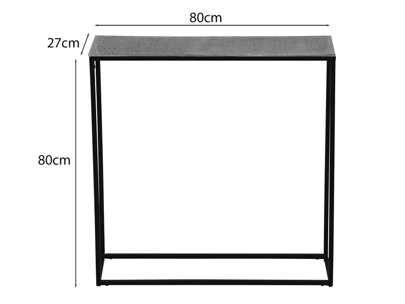 Konsolentisch ANNI aus Metall in Schwarz Silber, Breite 80cm