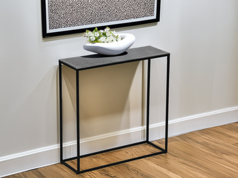 Konsolentisch ANNI aus Metall in Schwarz Silber, Breite 80cm