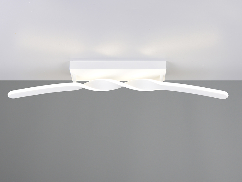 Große LED Deckenleuchte GINKO Metall Weiß, Wandleuchte Breite 79cm