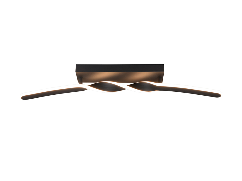Lange LED Deckenleuchte GINKO Metall Schwarz, Breite 79cm