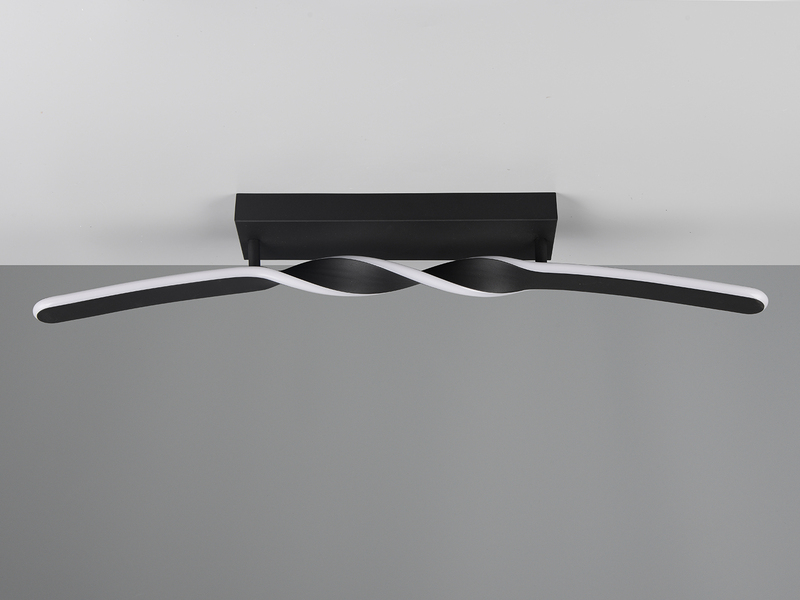 Lange LED Deckenleuchte GINKO Metall Schwarz, Breite 79cm