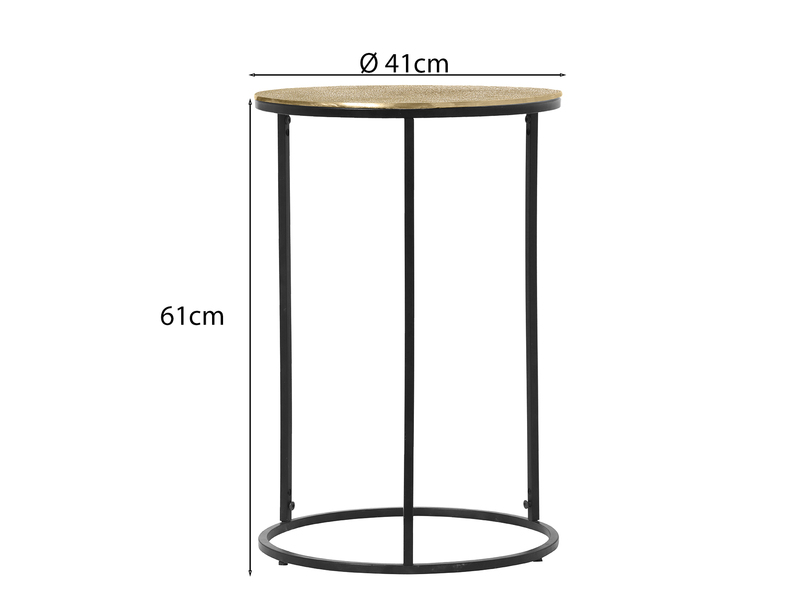 Beistelltische 2er Set rund Metall in Schwarz Silber, Höhe 46 und 61cm
