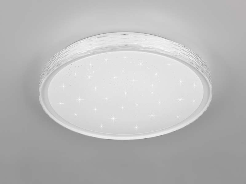 LED Deckenleuchte VARDA mit Fernbedienung Metall Weiß, Ø 39cm
