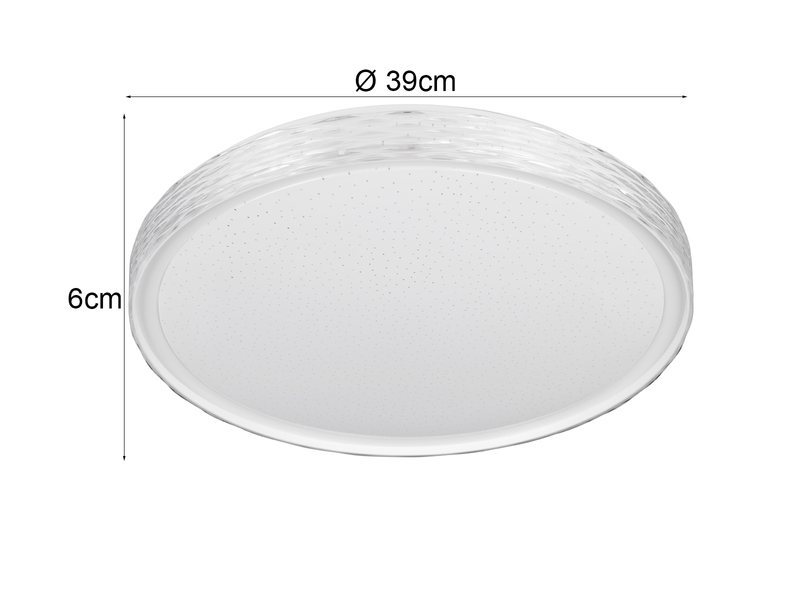 LED Deckenleuchte VARDA mit Fernbedienung Metall Weiß, Ø 39cm