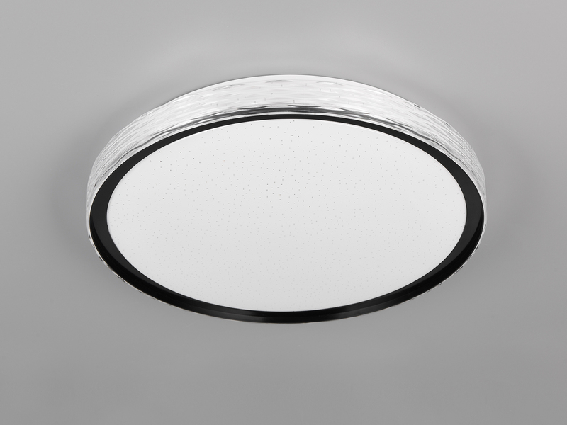LED Deckenleuchte VARDA mit Fernbedienung Metall Schwarz, Ø 39cm