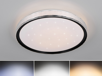 LED Deckenleuchte VARDA mit Fernbedienung Metall Schwarz, Ø 39cm