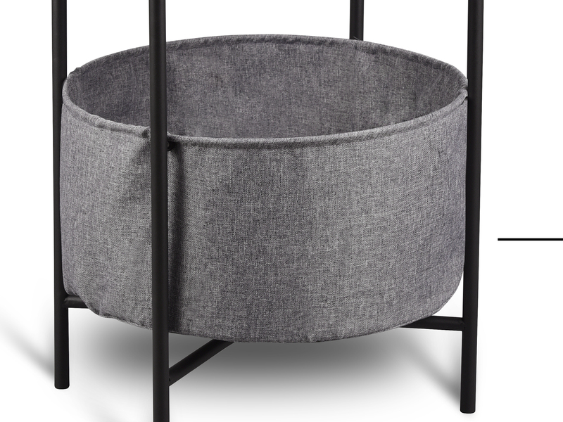 Couchtisch 2er Set aus Metall mit Stoff Korb Höhe 61cm