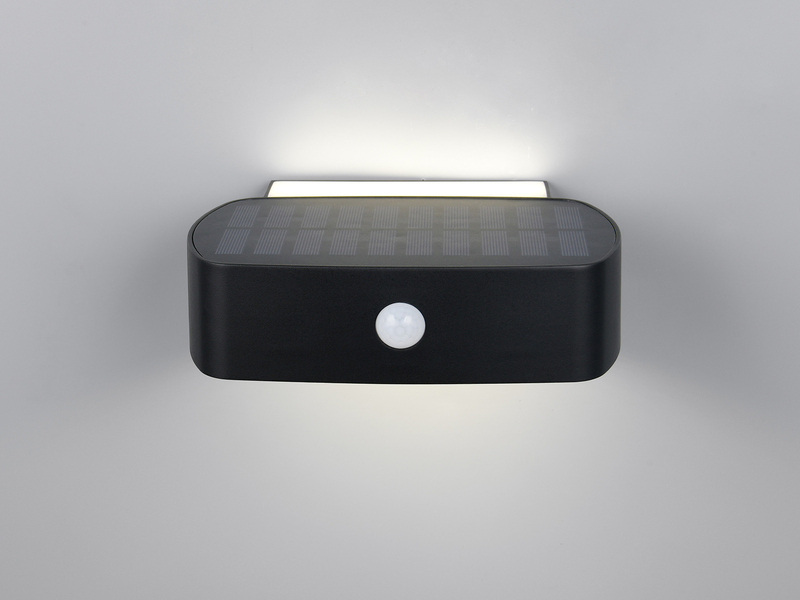 Solar Außenwandleuchte BILBAO auch per USB aufladbar mit Bewegungsmelder B: 21cm