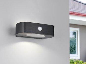 Solar Außenwandleuchte BILBAO auch per USB aufladbar mit Bewegungsmelder B: 21cm