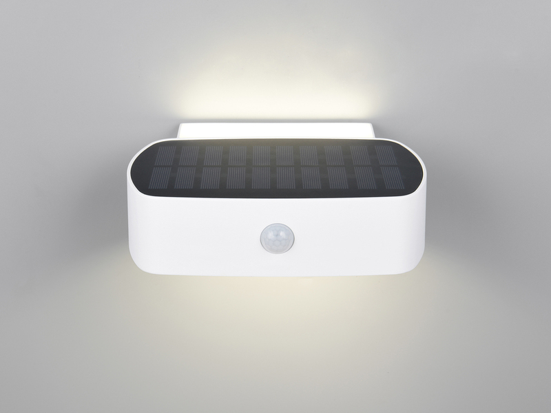 Solar Außenwandleuchte BILBAO auch per USB aufladbar mit Bewegungsmelder B: 21cm
