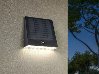Solar Außenwandleuchte ALVORADA auch per USB aufladbar mit Bewegungsmelder