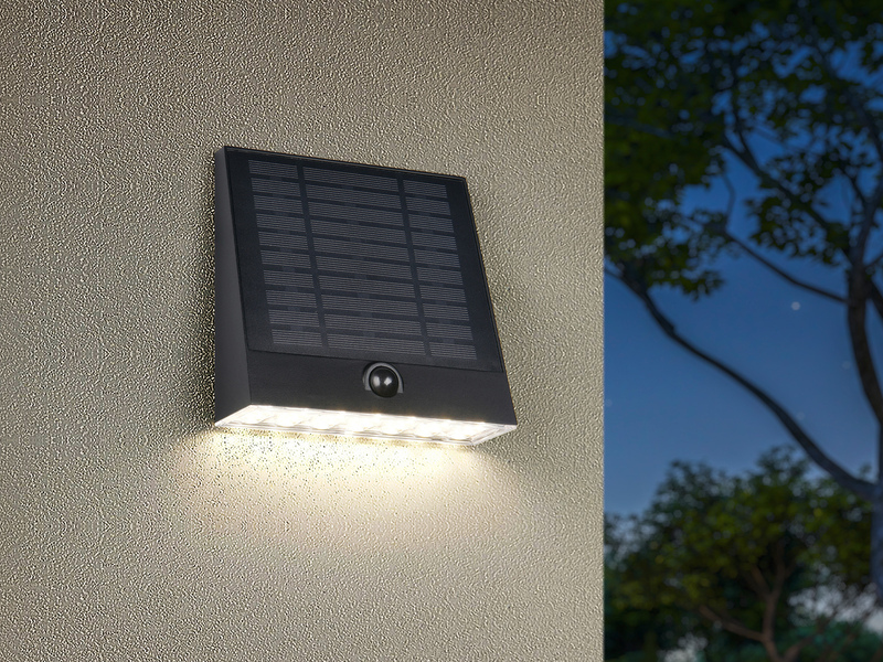 2er SET Solar Außenwandleuchten auch per USB aufladbar mit Bewegungsmelder