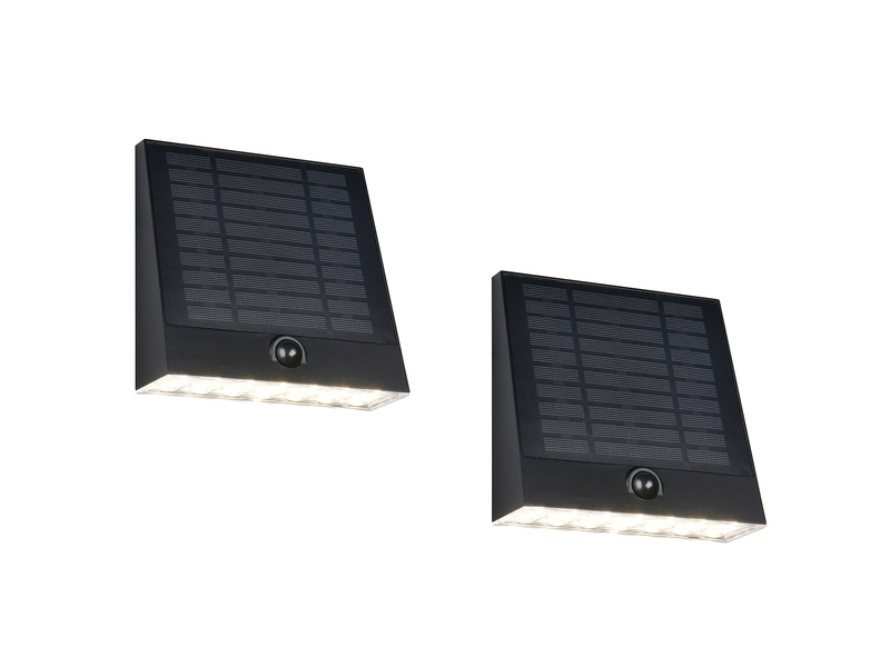 2er SET Solar Außenwandleuchten auch per USB aufladbar mit Bewegungsmelder