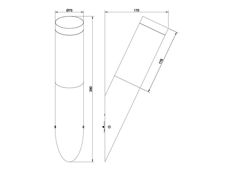 Moderne Außenwandleuchte TRIOTO aus Edelstahl in Schwarz, Höhe 39cm