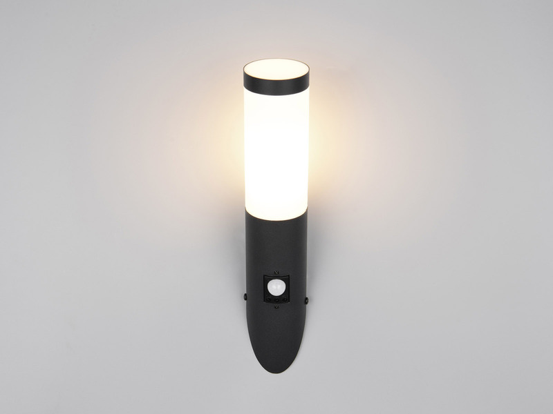 Moderne Außenwandleuchte TRIOTO mit Bewegungsmelder Schwarz, Höhe 39cm