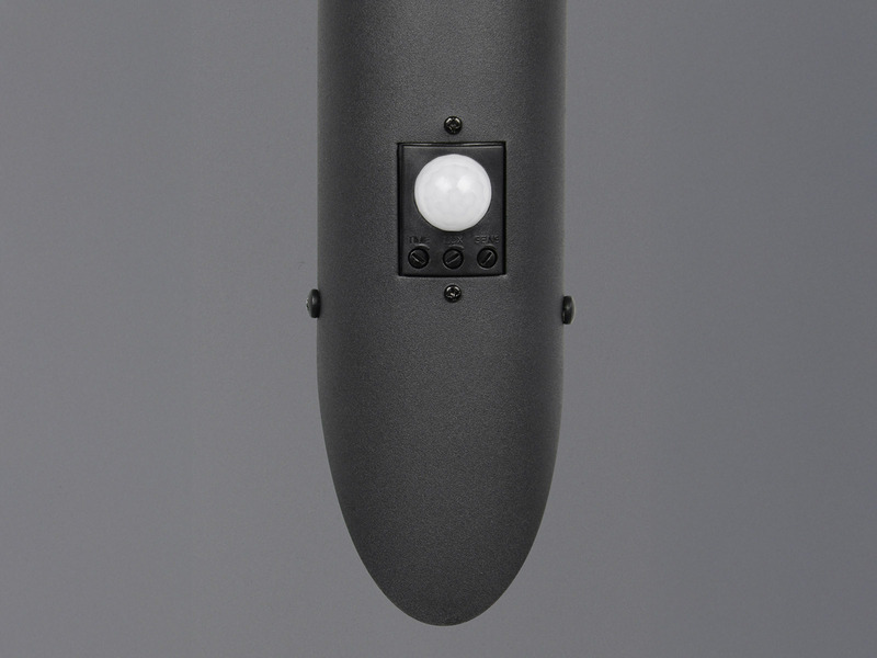 Moderne Außenwandleuchte TRIOTO mit Bewegungsmelder Schwarz, Höhe 39cm