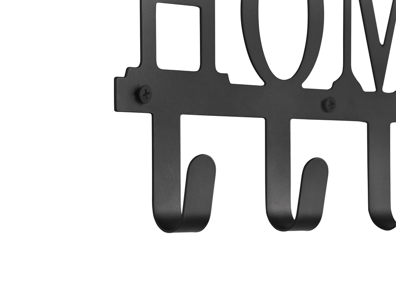 Wandgarderobe NELLY Metall Schwarz - Garderobenleiste Breite 25cm