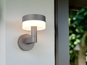 LED Außenwandleuchte MACKENZIE aus Aluminium in Anthrazit, H: 22cm