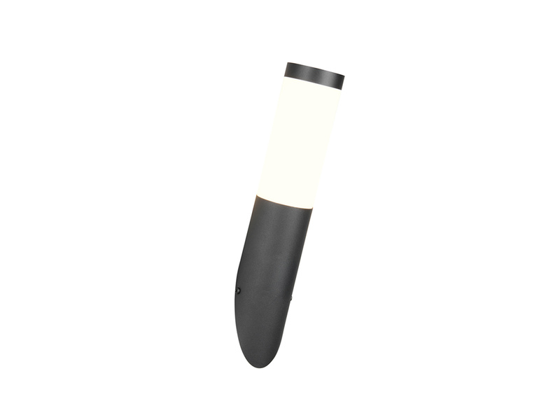 Moderne LED Außenwandleuchte aus Edelstahl in Schwarz, Höhe 39cm