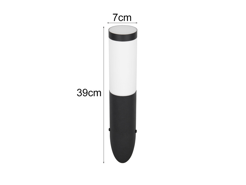 2er Set moderne LED Außenwandleuchten aus Edelstahl in Schwarz, Höhe 39cm