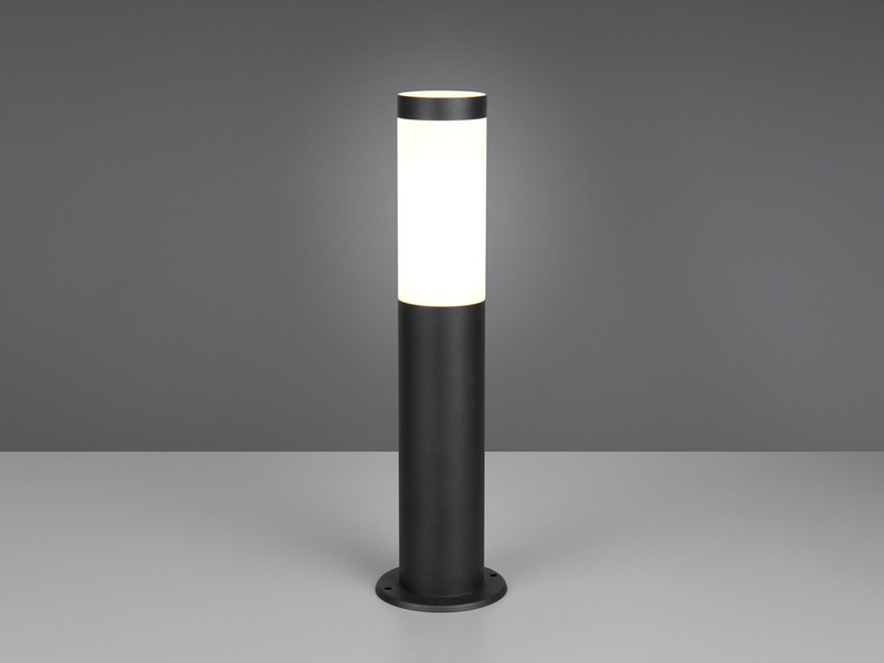 Moderne LED Sockelleuchte aus Edelstahl in Schwarz, Höhe 45cm