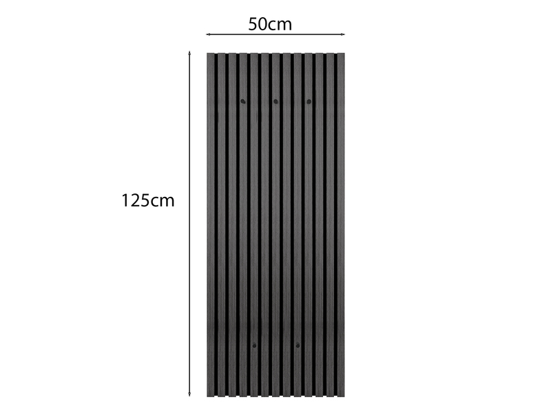 Akustikpaneel Garderobe GWEN in Eiche-Schwarz, Höhe 125cm