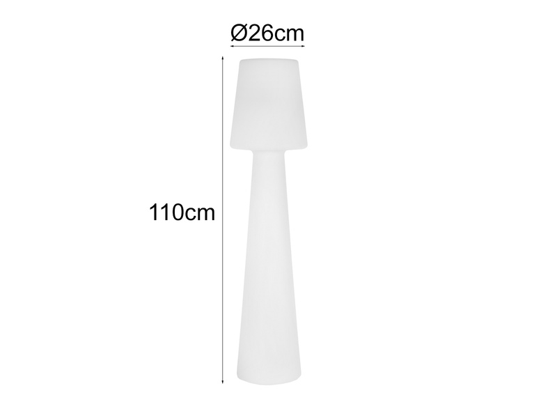 LED Außenstehleuchte mit Fernbedienung & RGBW Farbwechsel, Höhe 110cm
