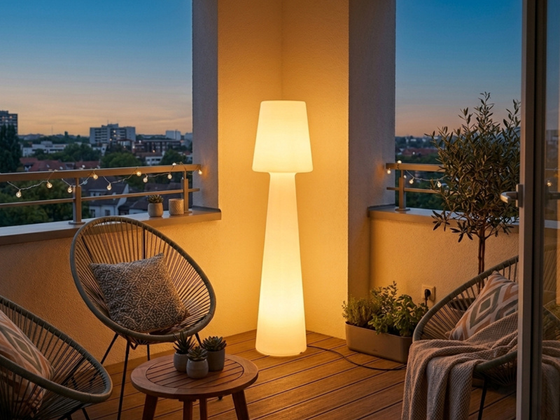 LED Außenstehleuchte mit Fernbedienung & RGBW Farbwechsel, Höhe 110cm