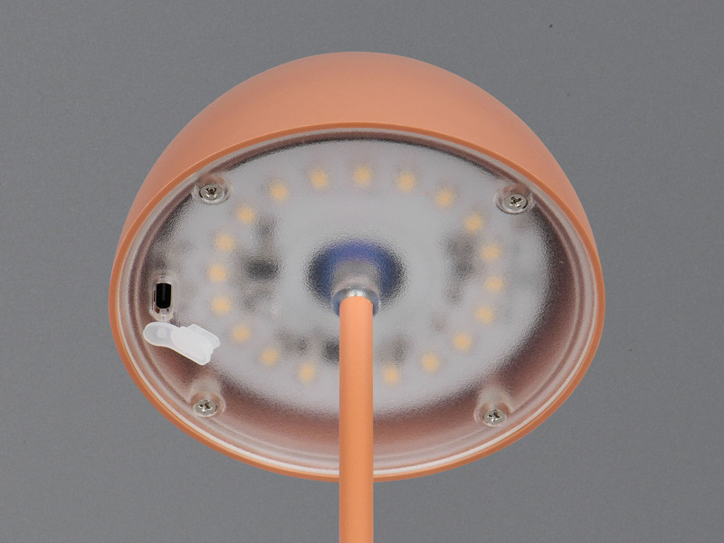 2er SET Akku LED Tischleuchten kabellos für Innen & Außen, Apricot - 20cm klein