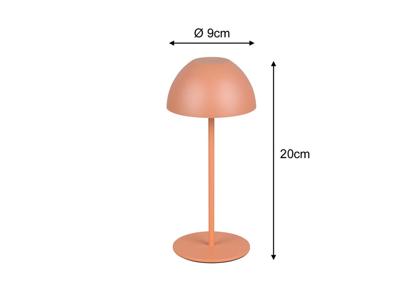 2er SET Akku LED Tischleuchten kabellos für Innen & Außen, Apricot - 20cm klein
