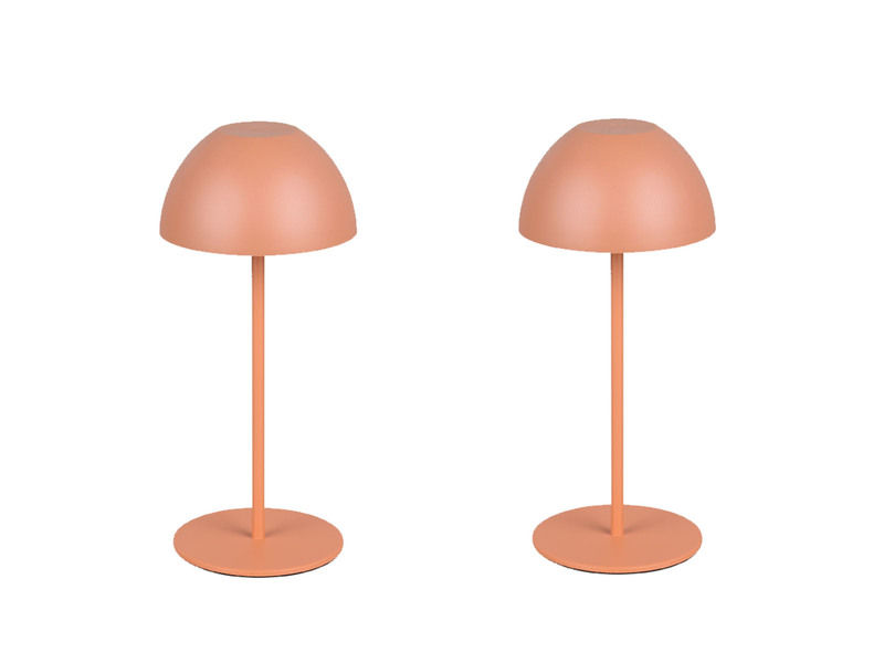 2er SET Akku LED Tischleuchten kabellos für Innen & Außen, Apricot - 20cm klein